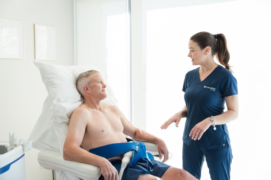 Rebecca Birchmeier providing CoolSculpting consultation in Lewisville TX